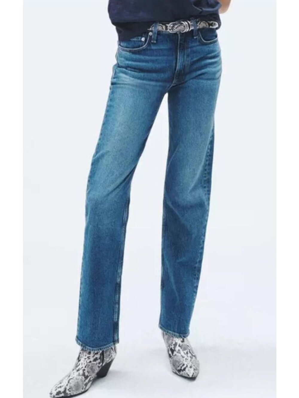 Rag & Bone Straight Mid Rise Harlow Jeans in Kendra Size 26